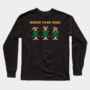 Bokke Fans 2023 Funny | South African Monkeys | Bokbefok Rugby | Afrikaans Origin | Go Bokke Long Sleeve T-Shirt